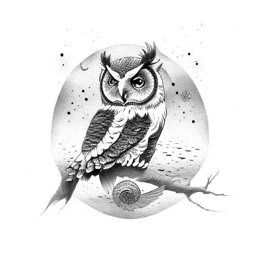 Owl And Eagle Fighting For Koi