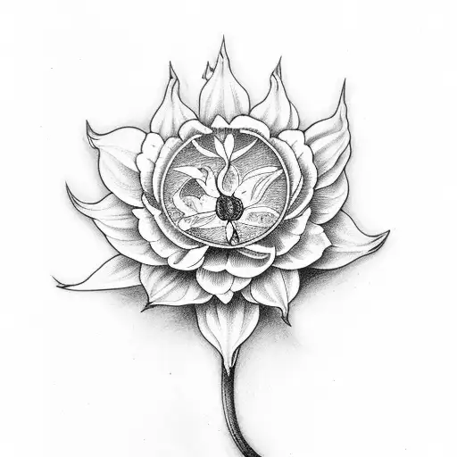 Narcissus Flower Emerging From Fire