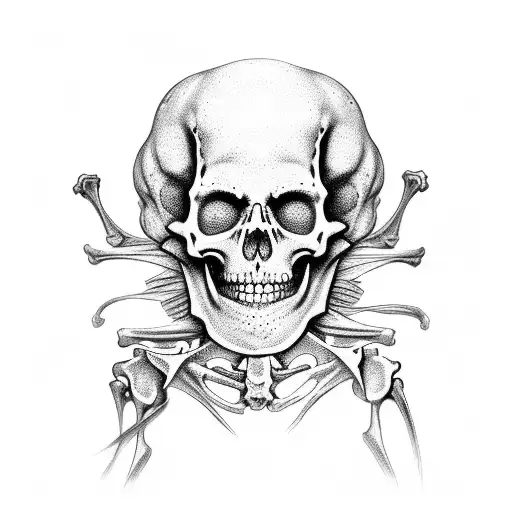 Skeleton In Ghost Sheet Holding Ar