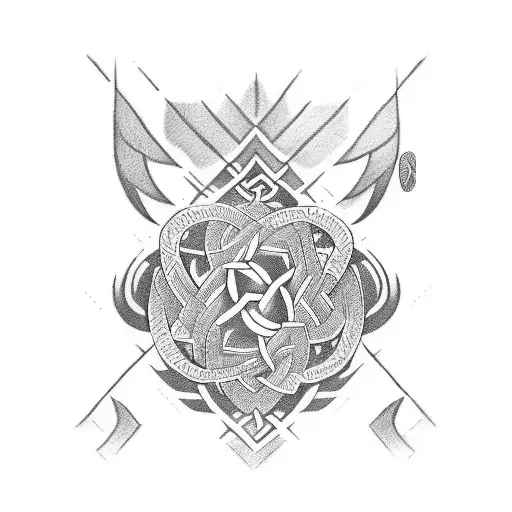 Hawaiian Shoulder Tribal Tattoo With Celtic Runs