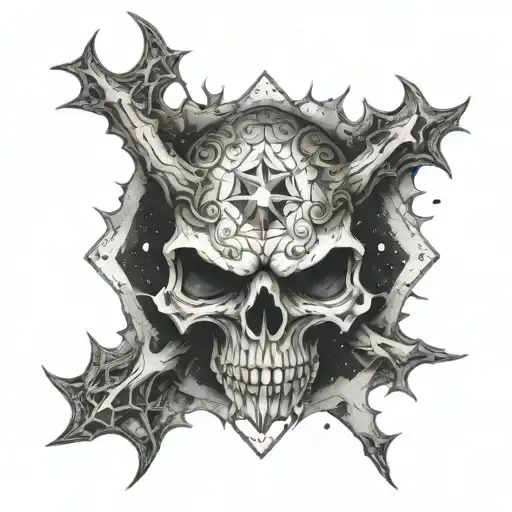 Demon Skull Chaos Star Sign