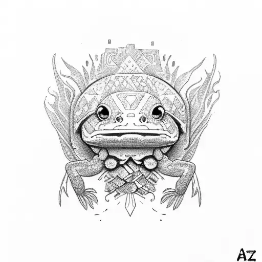 Aztec Axolotl And Quetzalcoaltl Penacho