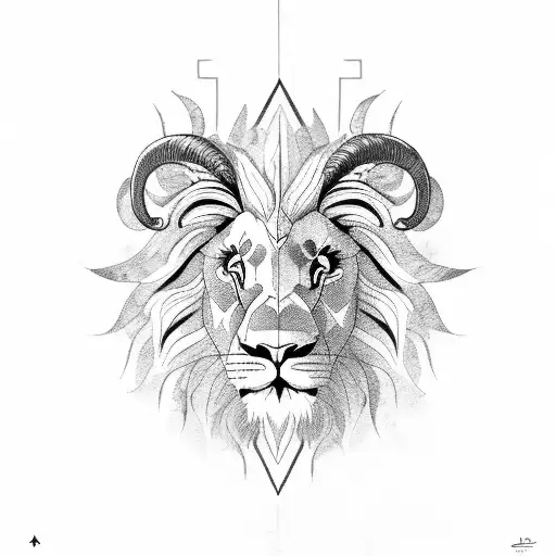 Half Lion Half Ram Faces