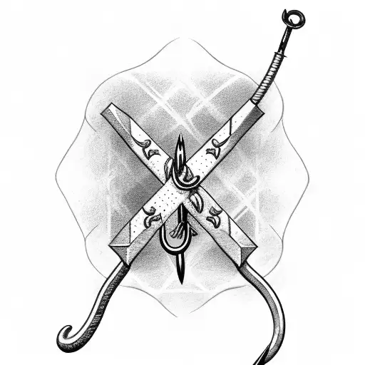 Fishing Hook With Cross And Letters Jf