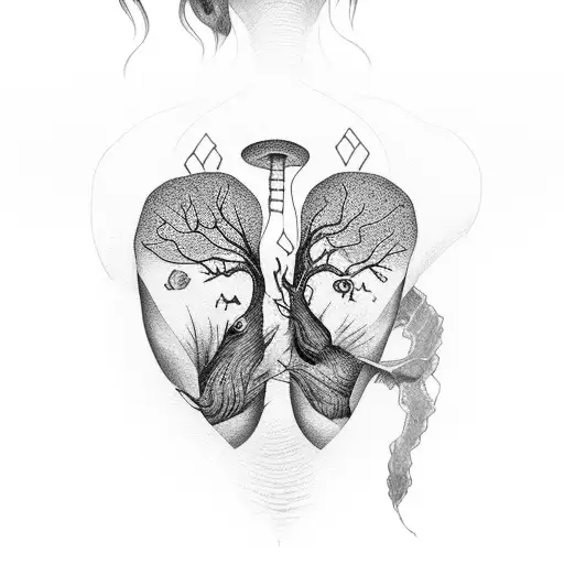 Human Floating In Water With Lung Exposed