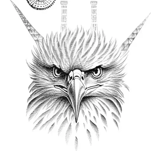 Eagle Whit Eiffel Tower