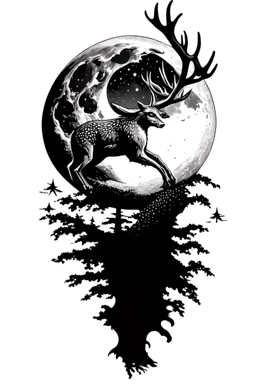 A Jackalope Jumping Over The Moon