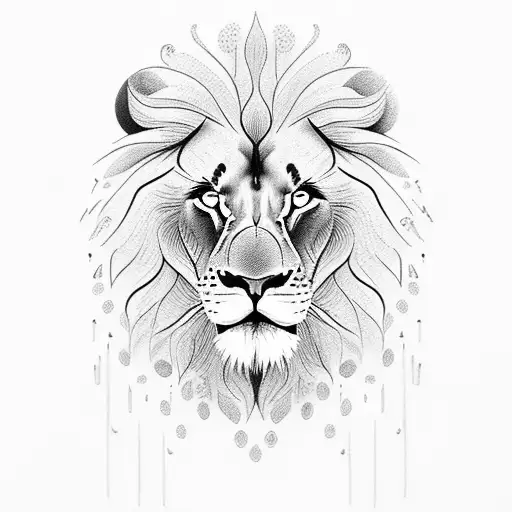 Lion Water Air Clouds Flower