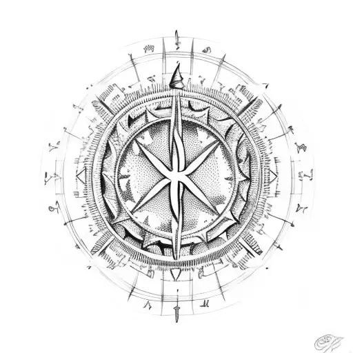 Scotland Flag With Compass