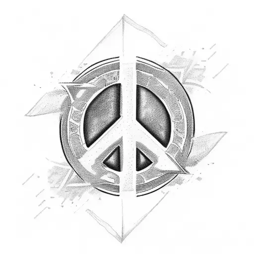 Peace Symbol With Letters R V