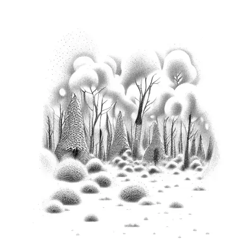 Windy Forest With Rain Clouds Overhead