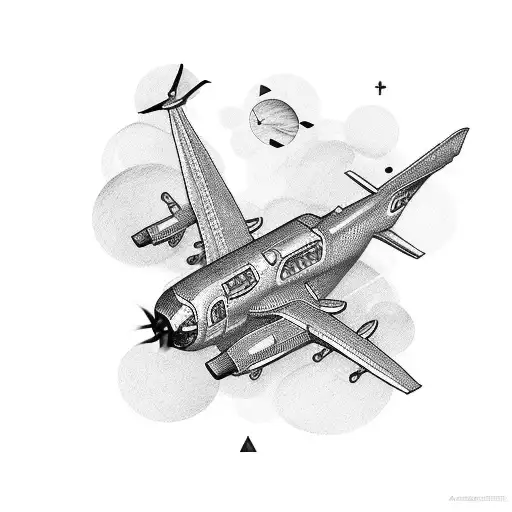 Travel Related Tatto For Arm With Plane
