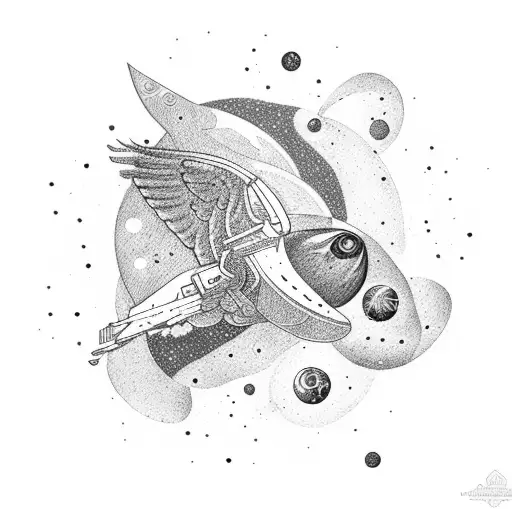 Astronaut Bird Galaxy