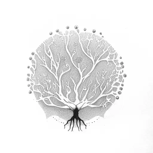 Tree Of Life Half Bloomed Half Dead