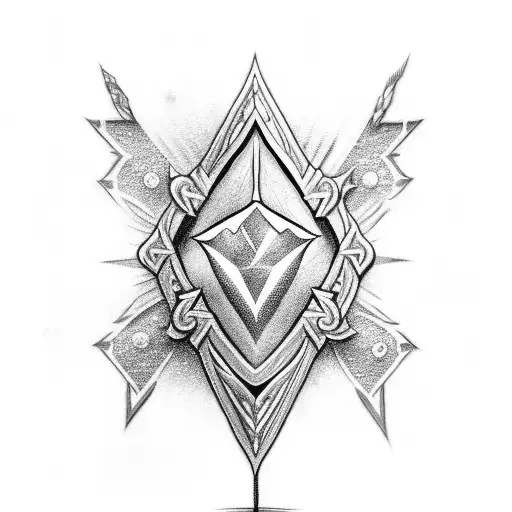 Master Sword With Diamonds Surrounding