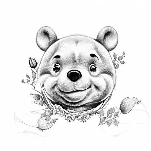 Rose With The Word Pooh On It An Dedicating Love