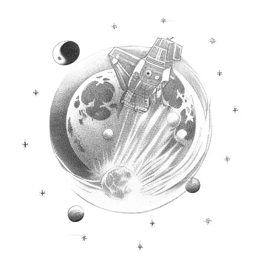 A Lunar Eclipse With Gaming Characters Battling In The Foreground