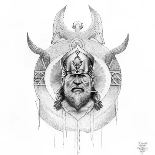 Odin Portrait With The Words My Sacrifice And Suffering Are Sacred