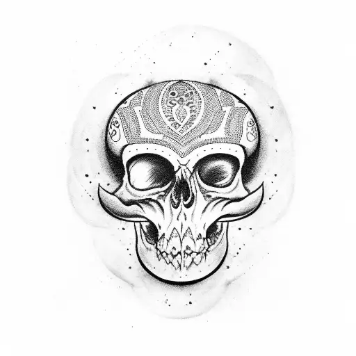 Scull With Indian Custome