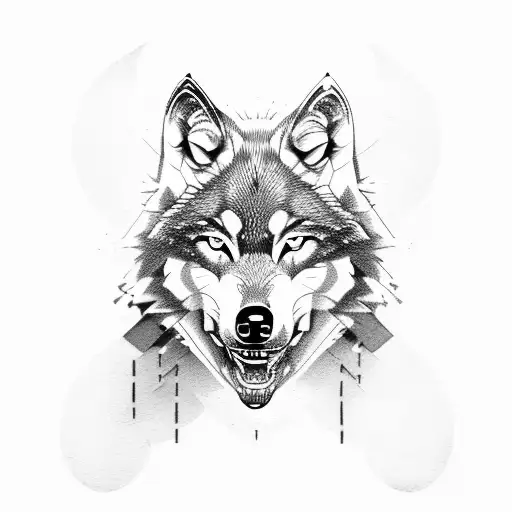 Wolf Head With Rimanian Flag