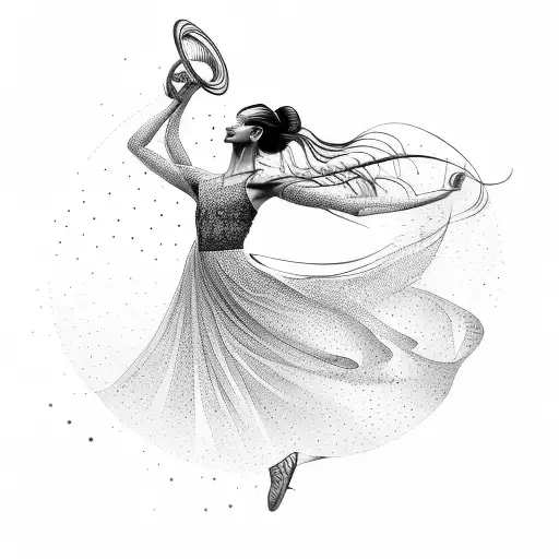 A Captivating Silhouette Of A Dancer Gracefully Twirling To The Rhythm Of Music