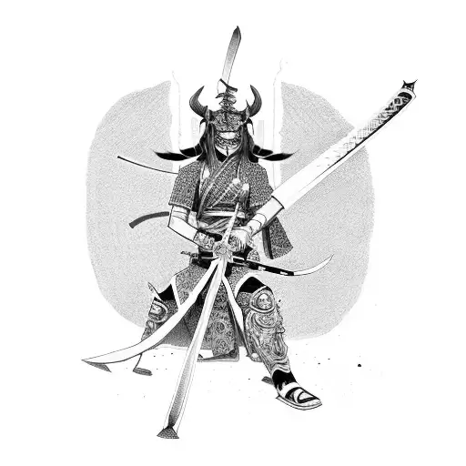 Demon Samurai Girl With Katana
