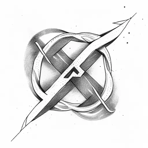 Infinity Symbol With Arrow And 2 Names