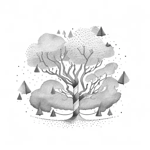 A Tree In Autumn With A Swing On The Tree