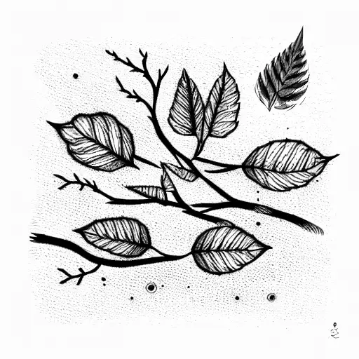 Twig With Leaves In A Bracelet