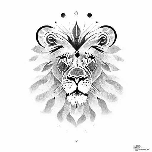 Lion Face And Tree Of Life