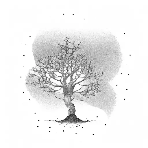 A Tree Growing Out Of An Oil Barrel