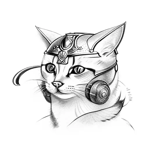 Cat With Valkyrie Helmet
