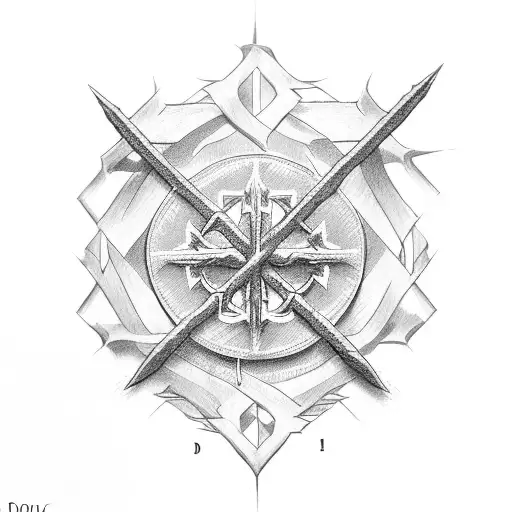 A Christian Cross With Sharp Tips Wrapped In Thorns