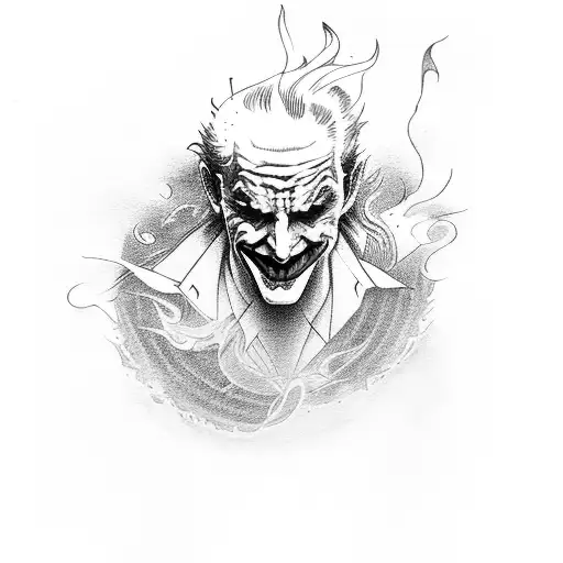 Joker With Cards On Fire