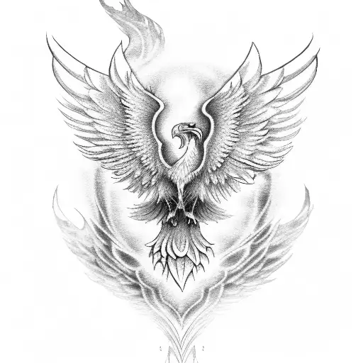 A Majestic Phoenix Rising From The Map Of Iran