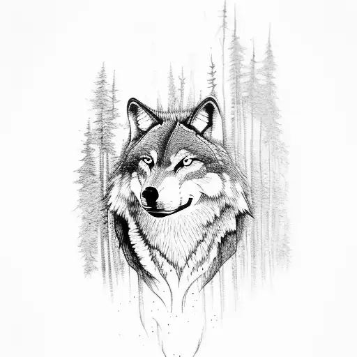 A 3 Header Wolf In A Forest