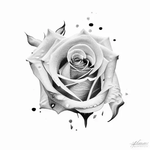 Rose Ending In Tears Over Woman Face