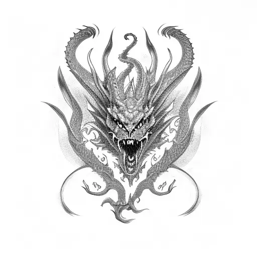 Man Surrounded By Dragon