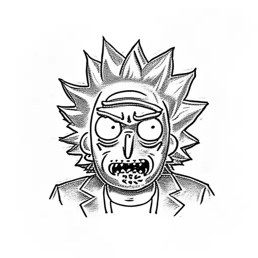 Rick And Morty Riding A Motorcycle Through A Psychedelic Landscape