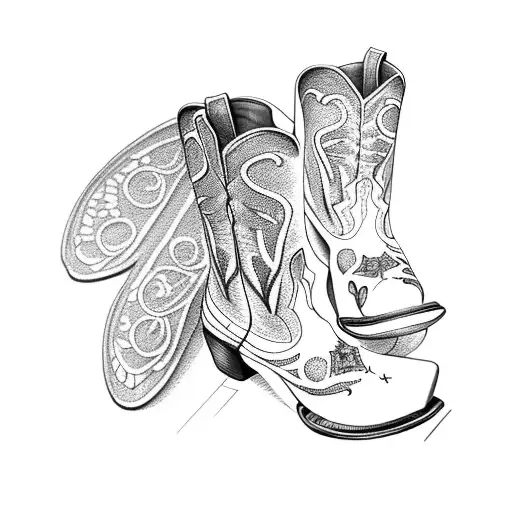 Butterfly On Cowboy Boots