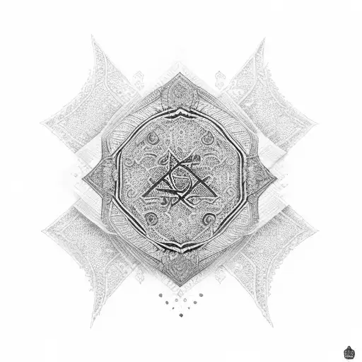 Stripe Arm Band With Arabic Ornament