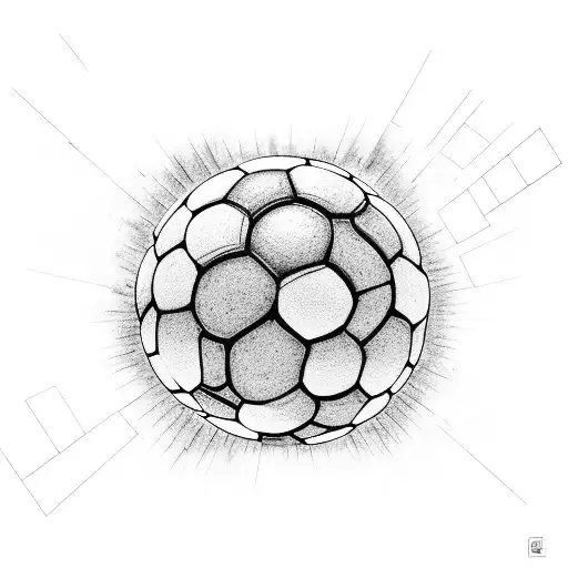 A Soccer Ball Breaking Through A Brick Wall With Eryka Badu's Lyrics Incorporated Into The Bricks