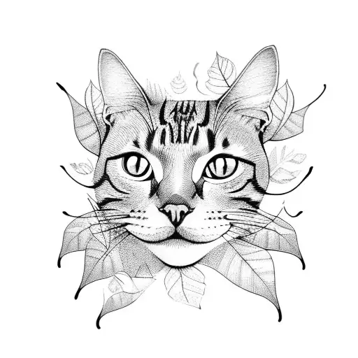 Leaves With Cat