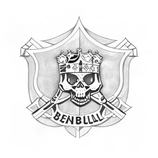 A Barcelona Football Crest With Skull Elements