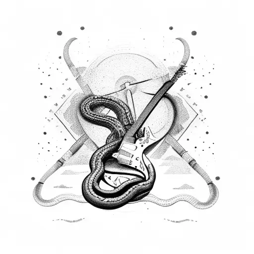 War Scene With Guitar And Snake