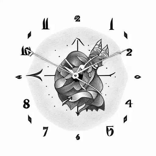 Clock With Arrow And Names On Hand