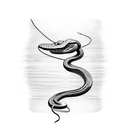 Snake Around A Willow Tree