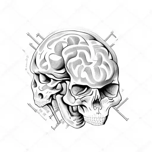 Skeleton Holding Brain