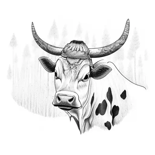 A Cow In The Woods Drinking A Tequila Shot