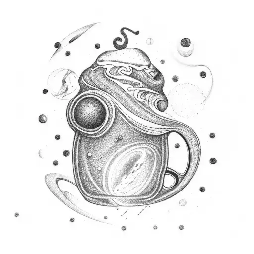 A Fashion Designer Sketching A Coffee Bean Dress With The Universe As The Backdrop